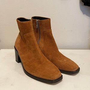 Rag&Bone Axel Brown Suede Block Heel Anckle Boots